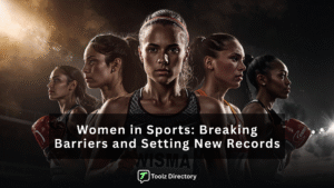 Inspiring image of female athletes in action, showcasing women in sports, women sports achievements, and the importance of women in sports across global competitions.