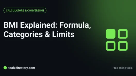 BMI formula and weight categories explained with a chart