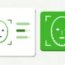 Face outline with landmarks next to three measurement bars