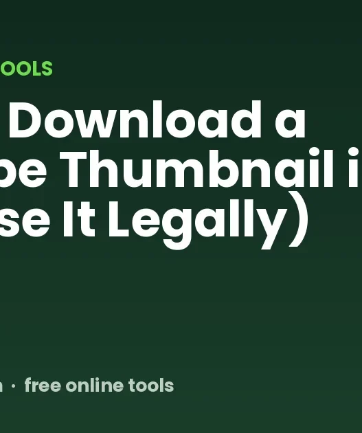 How to Download a YouTube Thumbnail in HD (and Use It Legally)