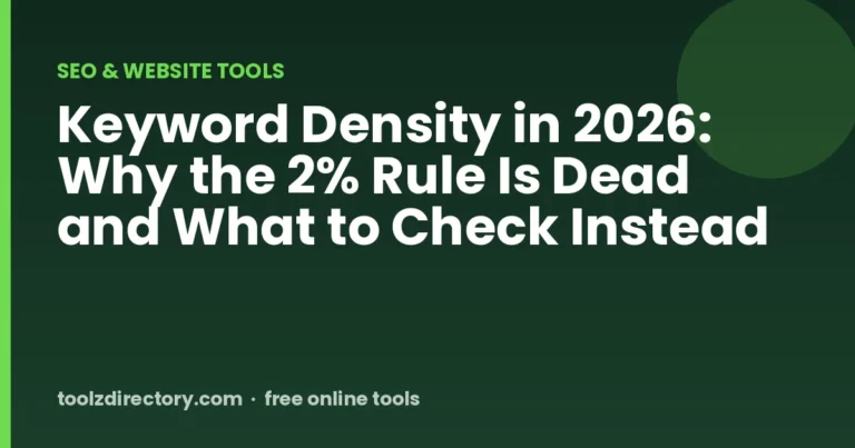 Keyword Density in 2026: Why the 2% Rule Is Dead and What to Check Instead
