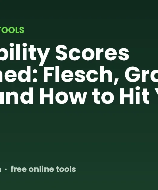 Readability Scores Explained: Flesch, Grade Level, and How to Hit Your Target