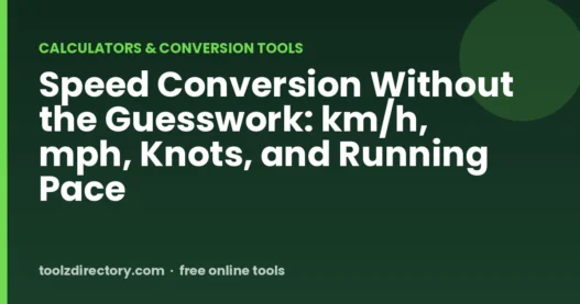 Speed Conversion Without the Guesswork: km/h, mph, Knots, and Running Pace