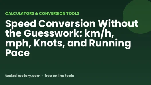 Speed Conversion Without the Guesswork: km/h, mph, Knots, and Running Pace