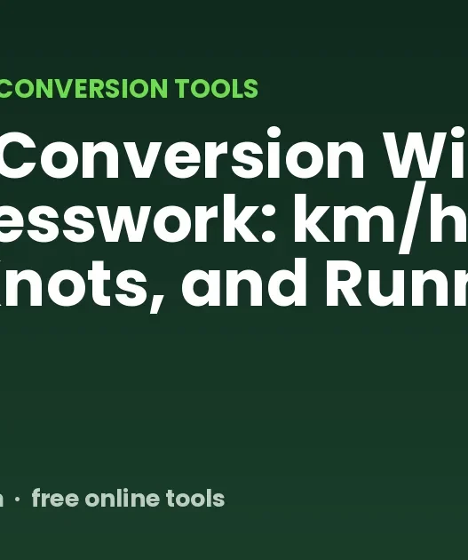 Speed Conversion Without the Guesswork: km/h, mph, Knots, and Running Pace
