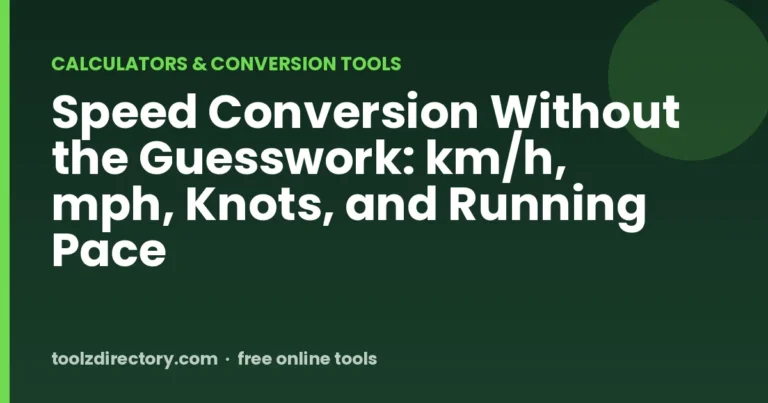 Speed Conversion Without the Guesswork: km/h, mph, Knots, and Running Pace